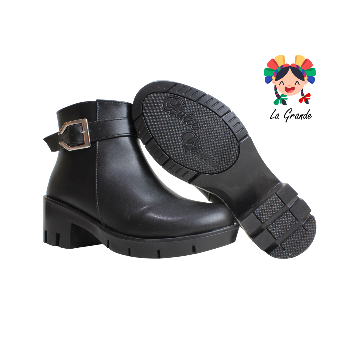 818 DULCE CEREZA Negro Sint Bota Casual para Dama