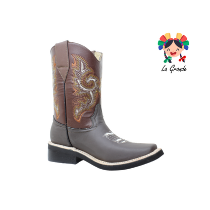 BUHO RODEO Café Bordado Bota Vaquera Casual para Joven