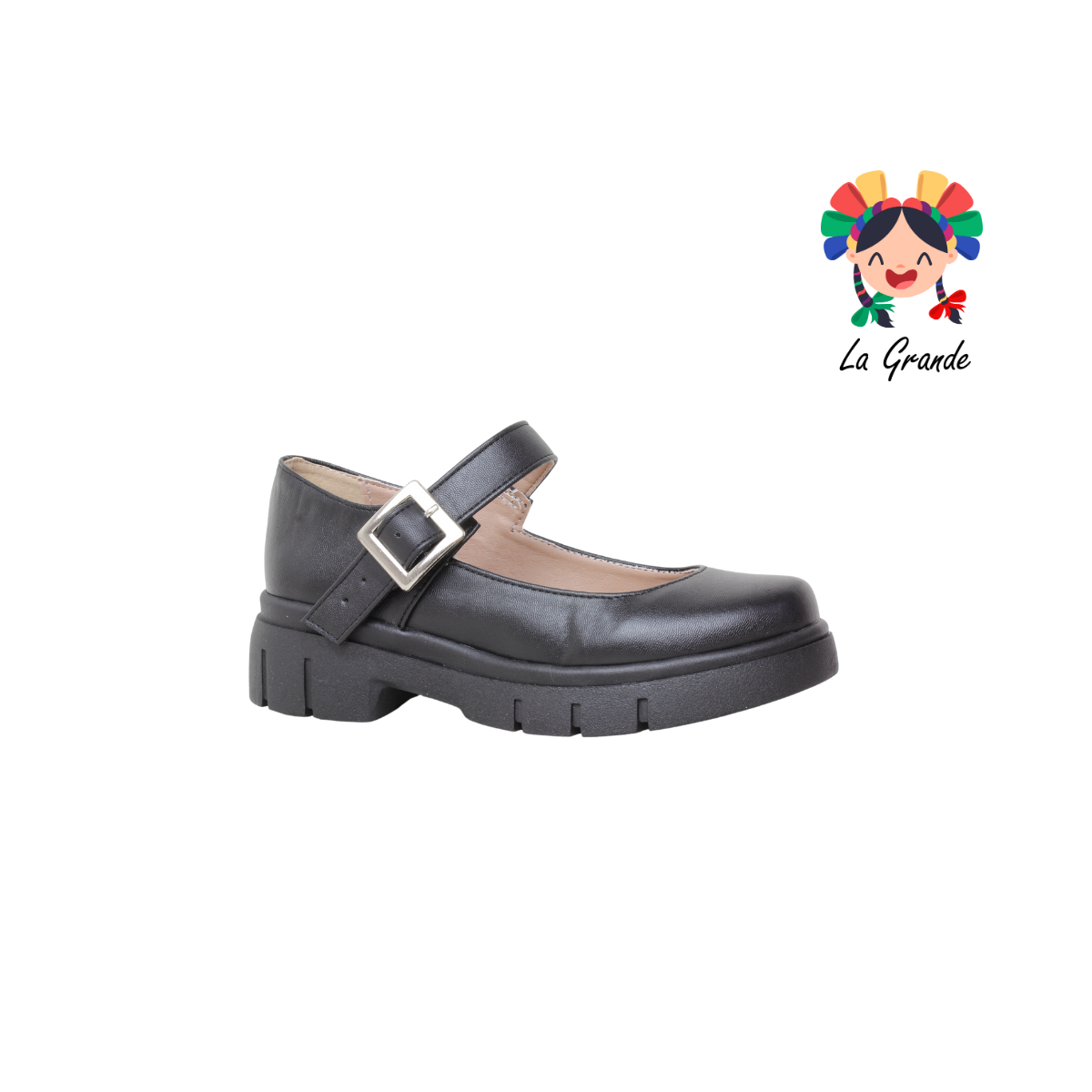 114 MIG NACEREM Negro Sintético Zapato Escolar para Dama