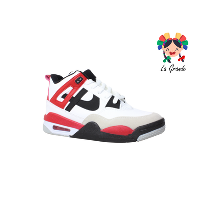 010897 PANAM Rojo Blanco Napa Tenis Casual Original para Dama y Joven