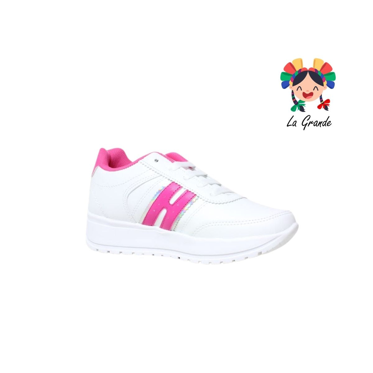 310 TORONTO Blanco Fiusha Sintético Tenis Casual para Dama y Joven