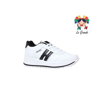 310 TORONTO Blanco Negro Sintético Tenis Casual para Dama y Joven