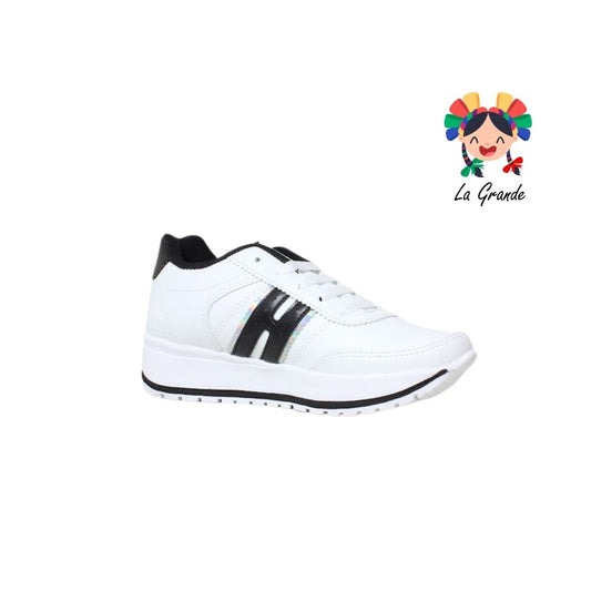 310 TORONTO Blanco Negro Sintético Tenis Casual para Dama y Joven