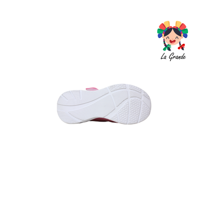 1734 KINGS-LU Rosa Fiusha Sintético Tenis Casual con Luz Led para Niña