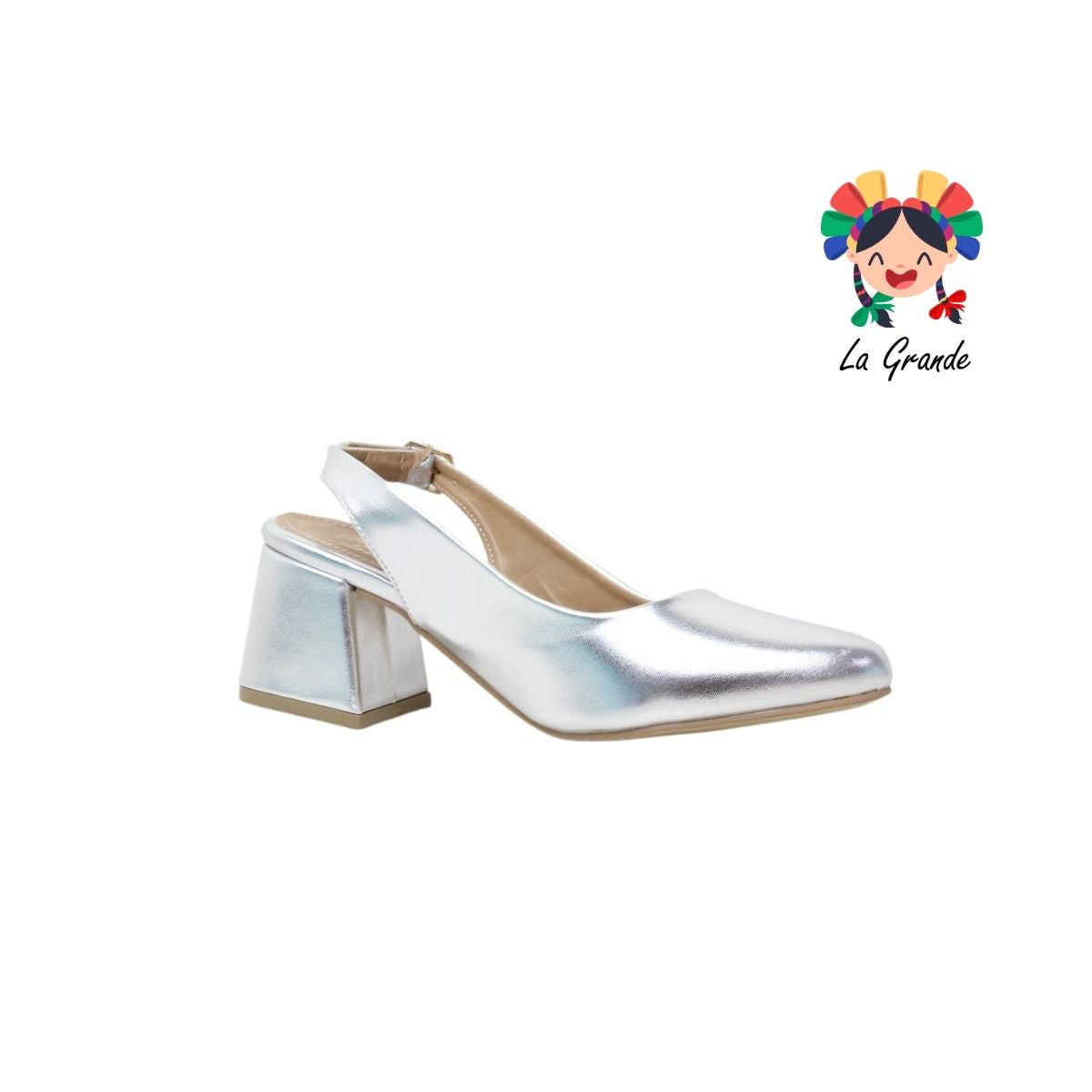 3125 FASHION STAR Plata Cabra Zapatilla Casual para Dama