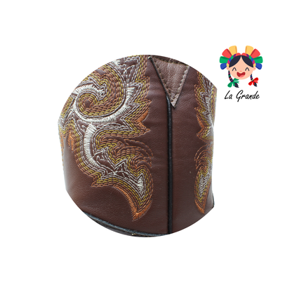BUHO RODEO Café Bordado Bota Vaquera Casual para Joven