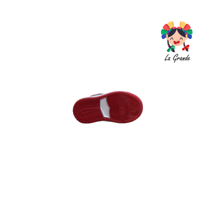 18010 PAOLA RAMIREZ Negro Rojo Charol Tenis Casual para Bebé, Niña y Niño