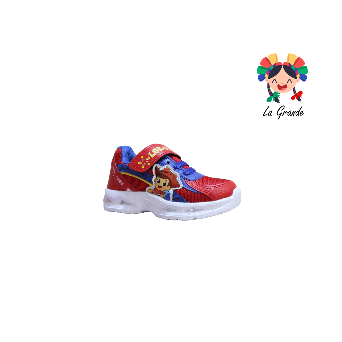 3147 BF Wodi LUX-10 Rojo Rey Tenis Casual con Luz Led para Bebe y Niño