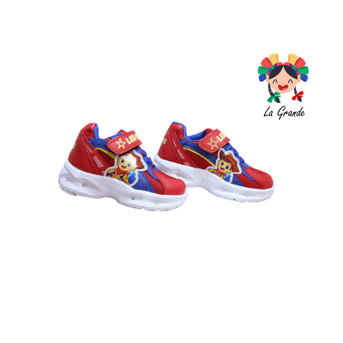 3147 BF Wodi LUX-10 Rojo Rey Tenis Casual con Luz Led para Bebe y Niño