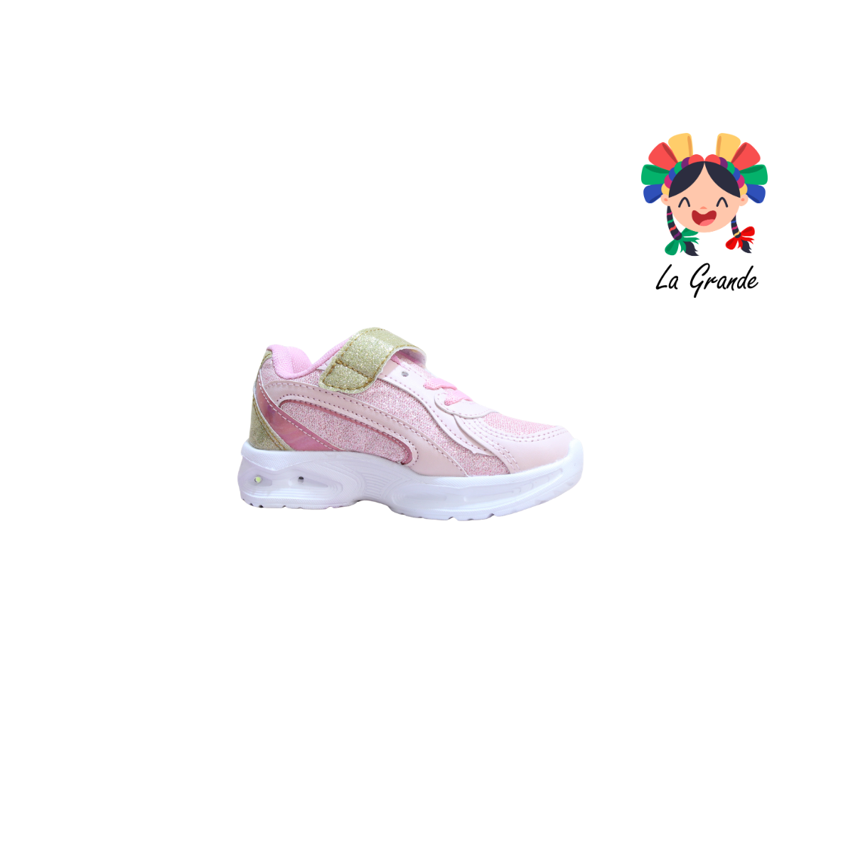 3147 BF Jesi LUX-10 Rosa Rosa Tenis Casual con Luz Led para Bebe y Niña