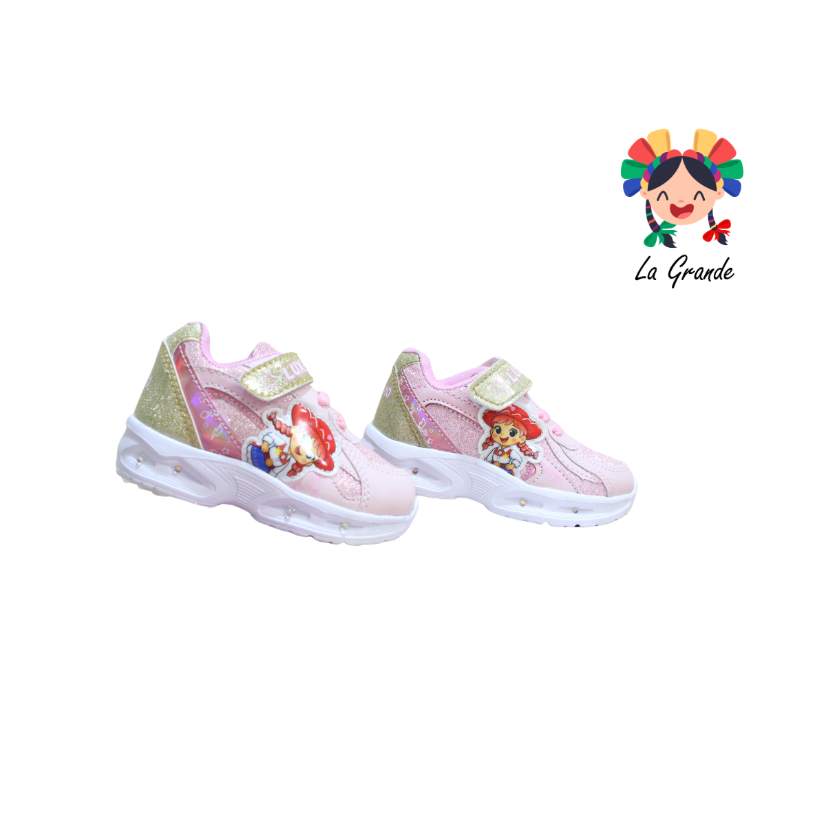 3147 BF Jesi LUX-10 Rosa Rosa Tenis Casual con Luz Led para Bebe y Niña