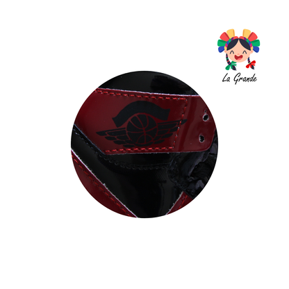 18010 PAOLA RAMIREZ Negro Rojo Charol Tenis Casual para Bebé, Niña y Niño