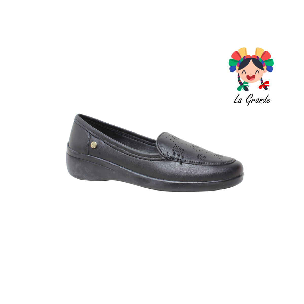 9414 ETNIA Negro Cabra Zapato Casual para Dama