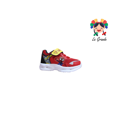 3153 BF Spider LUX-10 Rojo Negro Tenis Casual con Luz Led para Niño