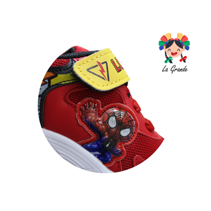 3153 BF Spider LUX-10 Rojo Negro Tenis Casual con Luz Led para Niño