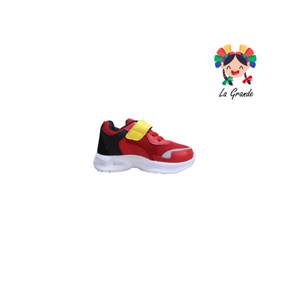 3153 BF Spider LUX-10 Rojo Negro Tenis Casual con Luz Led para Niño
