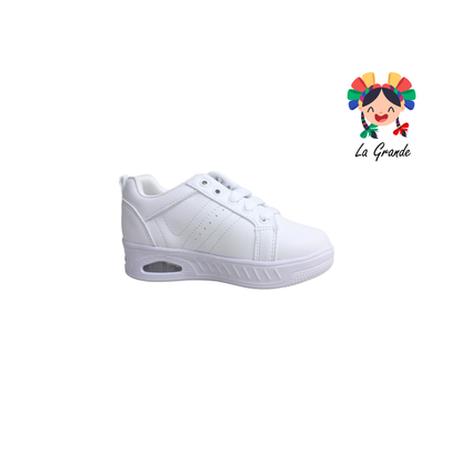 262 APT Blanco Tornasol Piel Tenis Casual para Niña y Niño