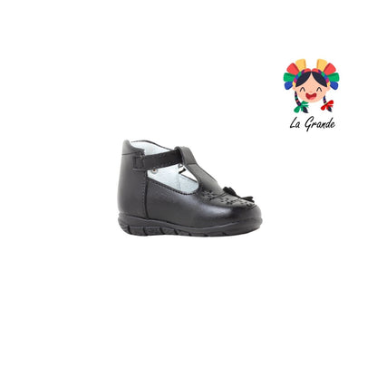 317 CORAJITO Negro Piel Zapato Escolar para Bebé