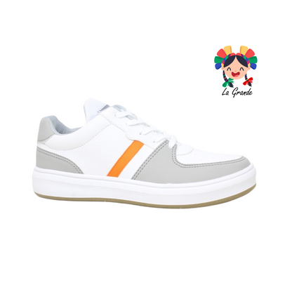 3185 ROKINO Blanco Gris Tenis Casual para Joven y Dama
