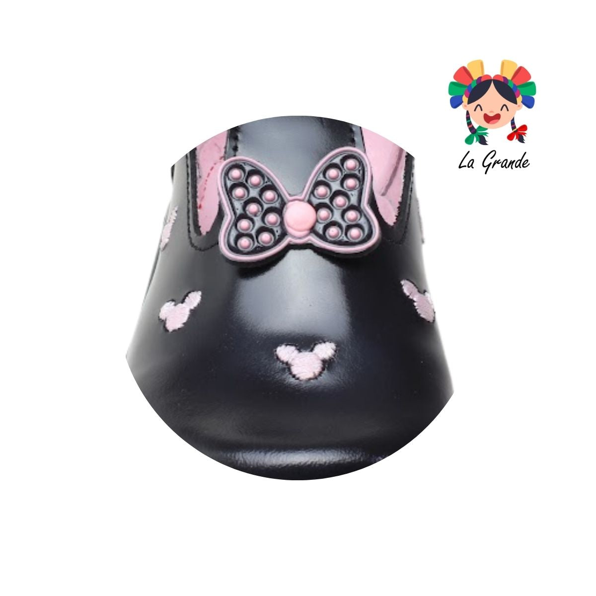 318 WIZZYZ Negro Piel Zapato Escolar para Niña