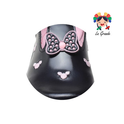 318 WIZZYZ Negro Piel Zapato Escolar para Niña