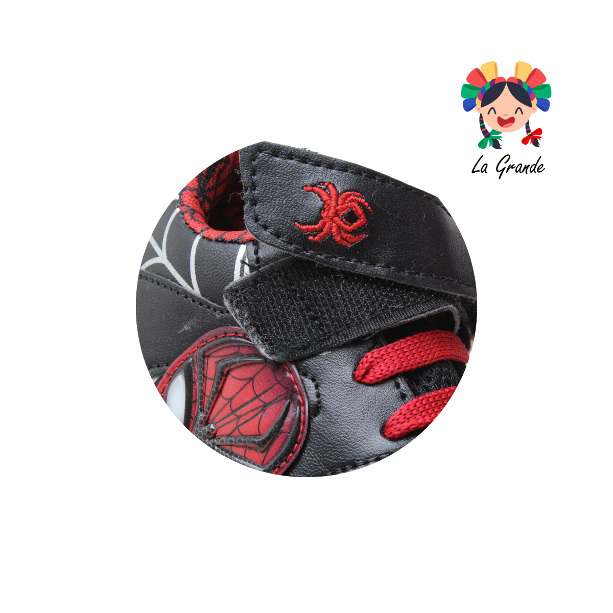 1727 KINGS-LU Negro Rojo Sintético Tenis Casual con Luz Led para Niño