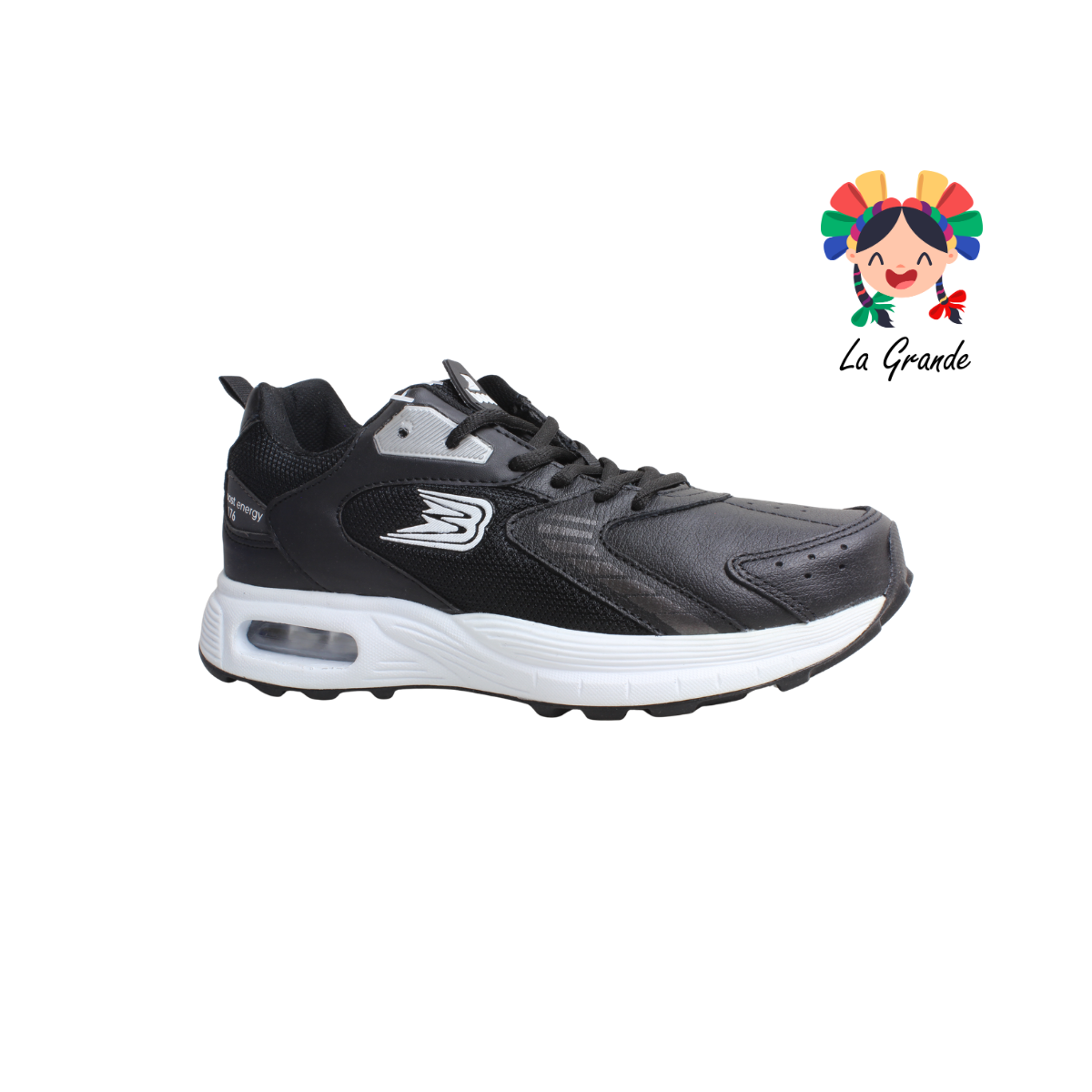 176 BOOST Negro Blanco Tenis Deportivo de Válvula para Caballero