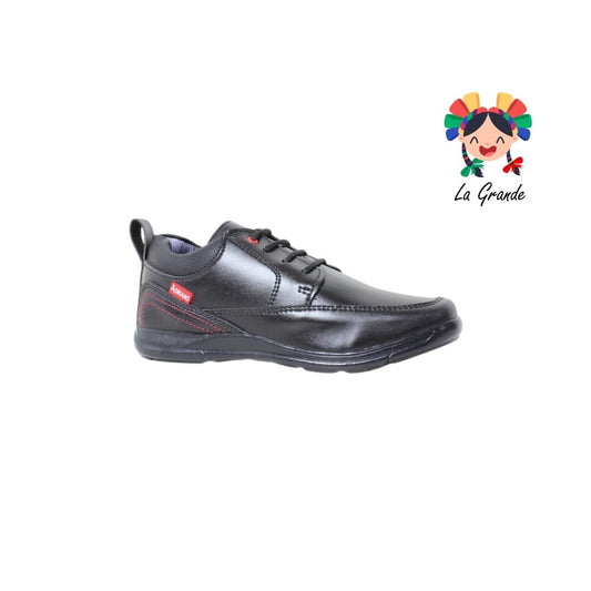 451 ADRIANO GIANETTI Negro Sintético Zapato Escolar para Joven