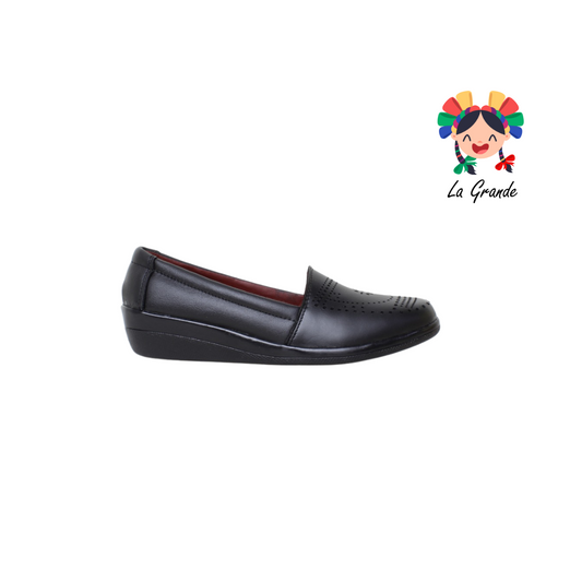 321 LORENA Negro Piel Zapato Mocasín para Dama