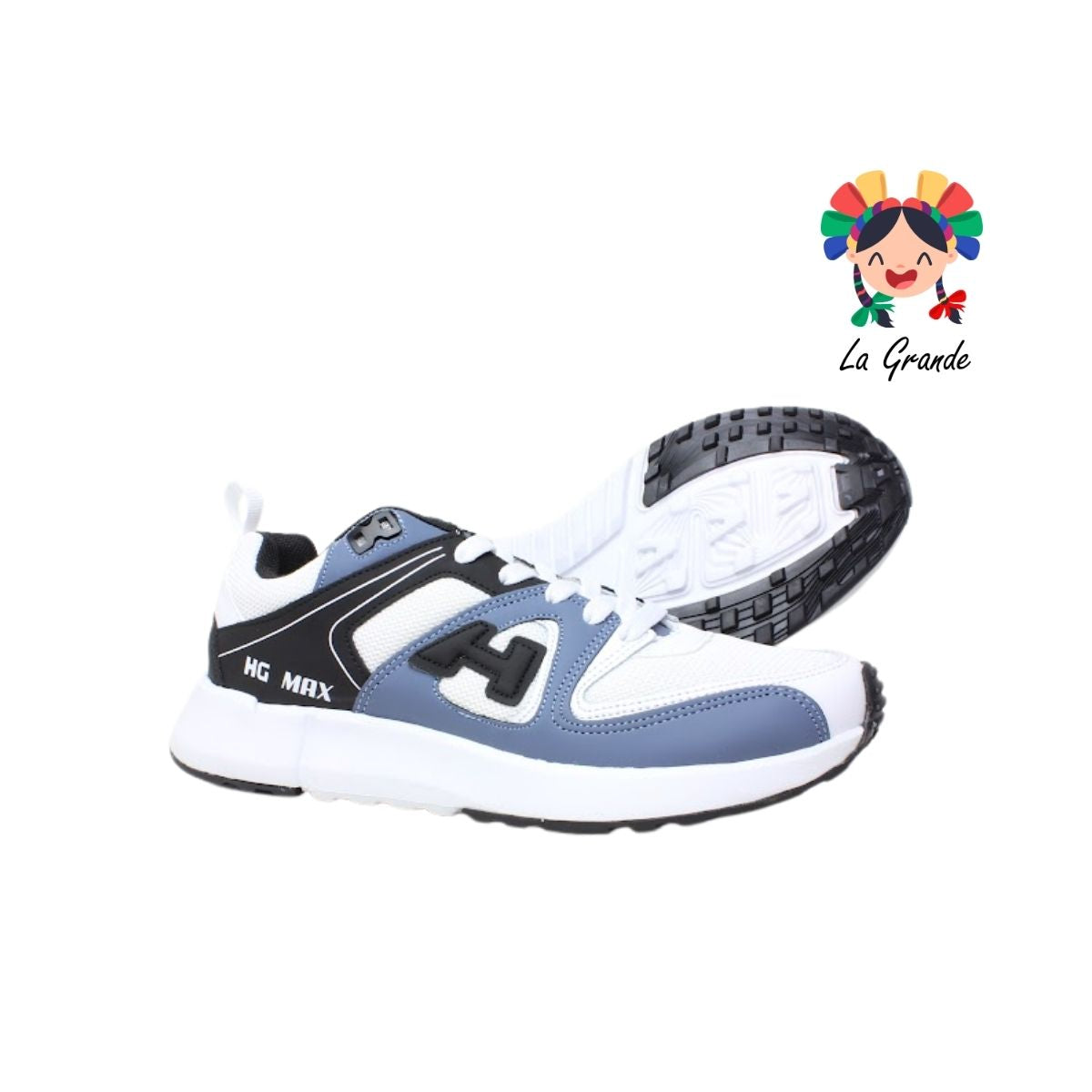 322 H-GROSS Blanco Negro Denim Tenis Deportivo para Caballero