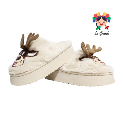 HH-00303 MT Multicolor Reno Pantufla Afelpada para Dama y Joven