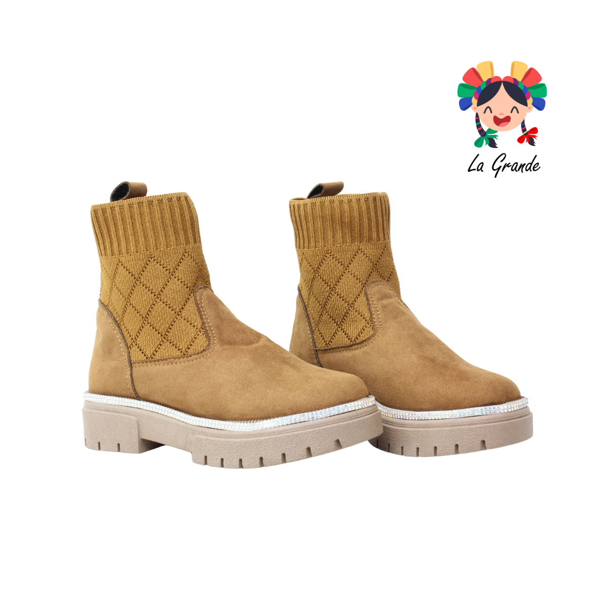 325 WENDY Melle Durazno Calcetin Bota Casual para Niña