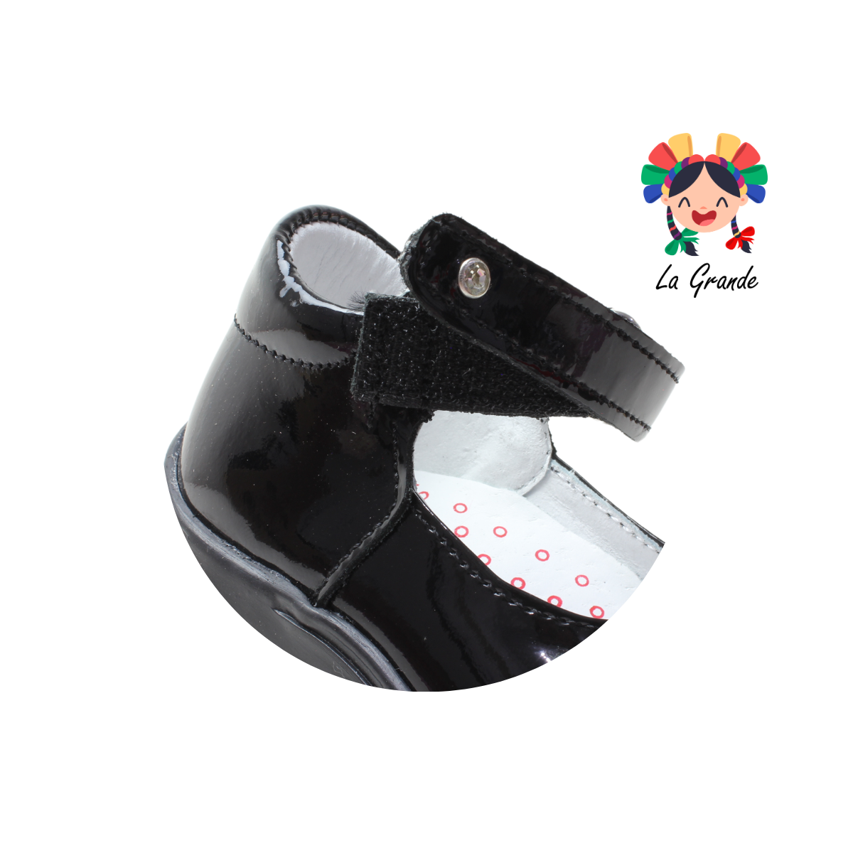 326 WIZZYZ Negro Charol Zapato Casual para Bebé