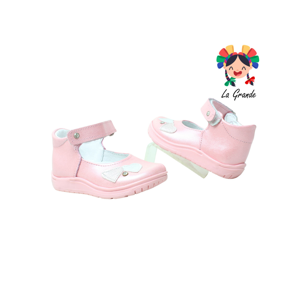 326 WIZZYZ Rosa Nacarado Piel  Zapato Casual para Bebé