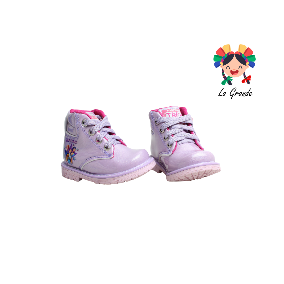 2040 TREK Lila Glitter Bota Casuales para Niña