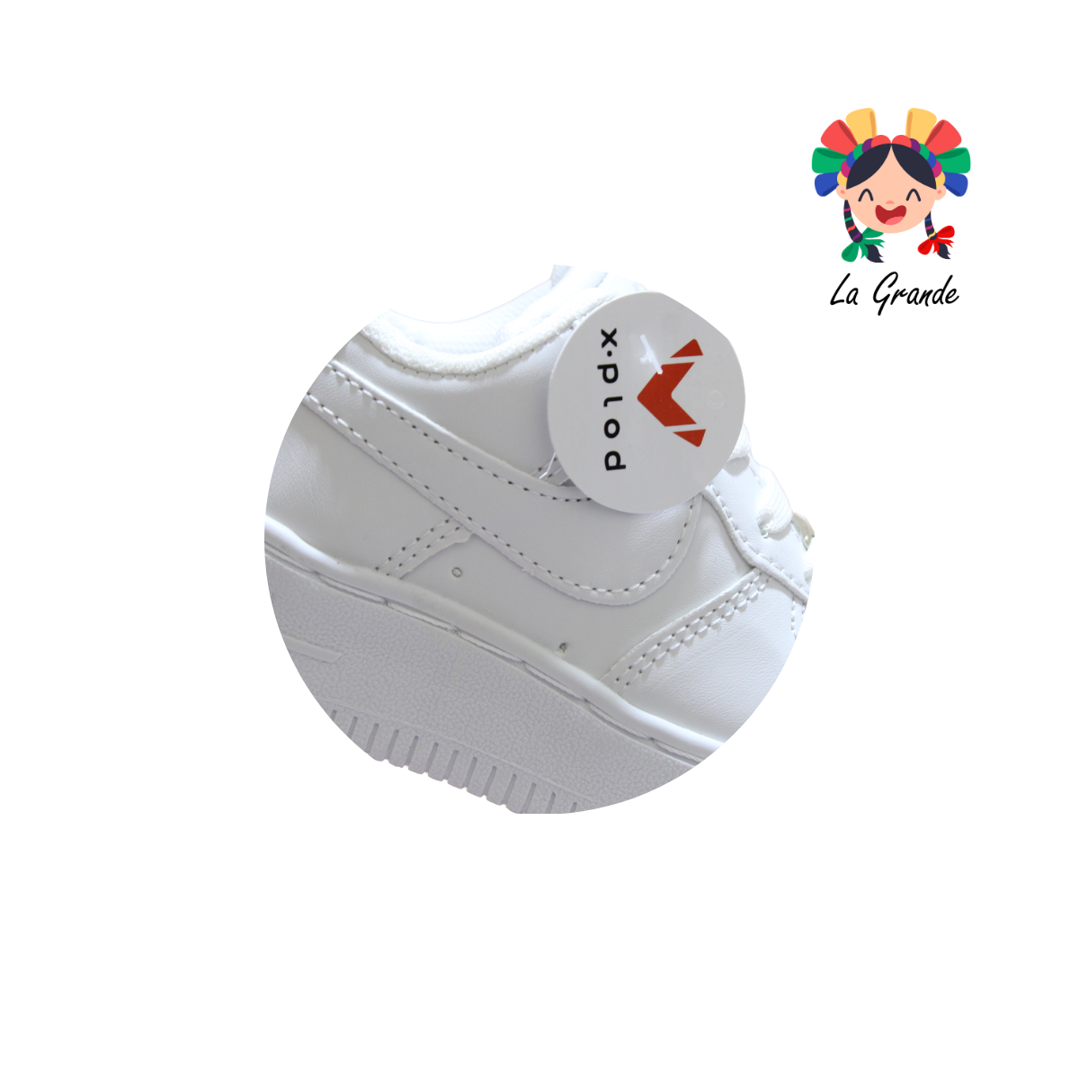 FORCE X-PLOD Blanco Blanco Sintético Tenis Casual Para Niña, Niño, Dama, Joven y Caballero