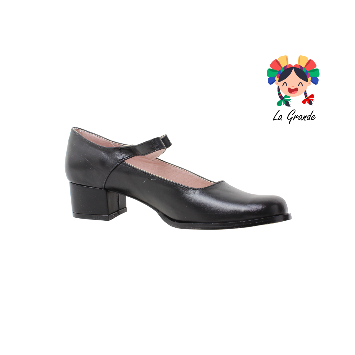Escolta D'AIME Negro Piel Zapato Escolar para Dama
