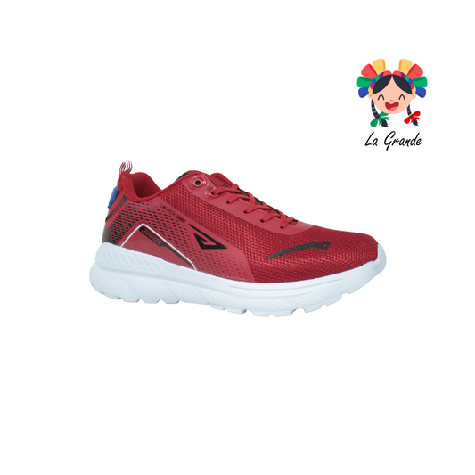 333 Union Rojo Negro Blanco Textil Tenis Deportivo para Dama y Joven