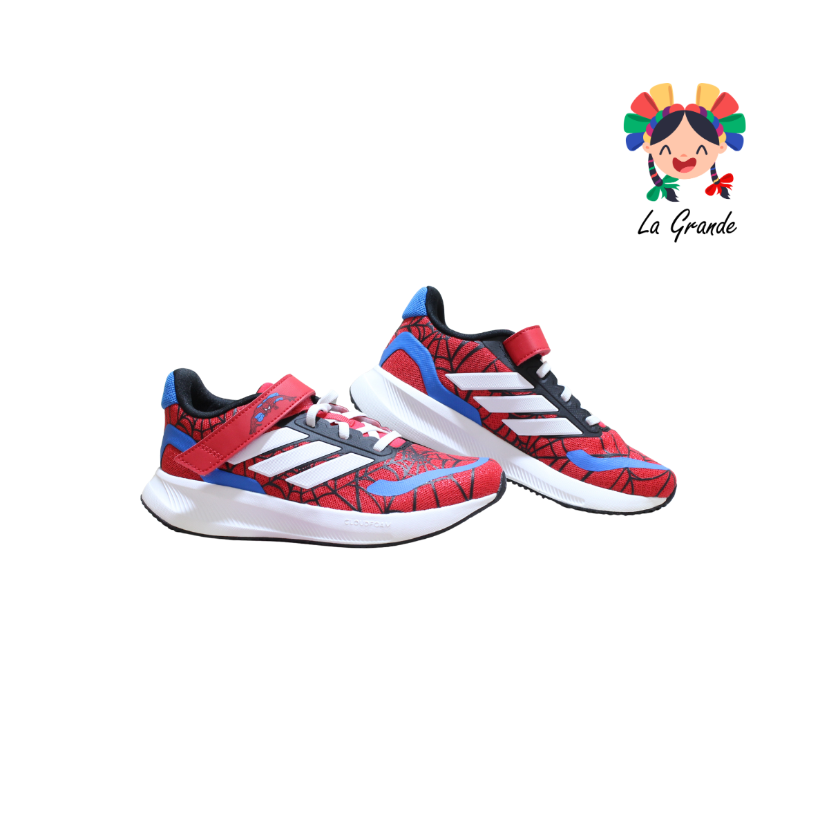 RUNFALCON ADD Araña Rojo Ngo Bco Tenis Deportivo Importado Original Para Niño y Niña