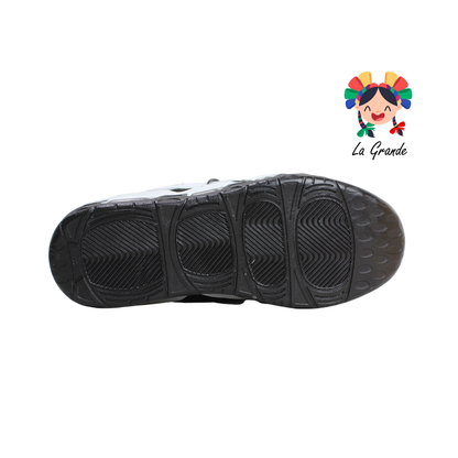 1018-B HARMAN Negro Blanco Nobuck Tenis Casual para Dama y Joven