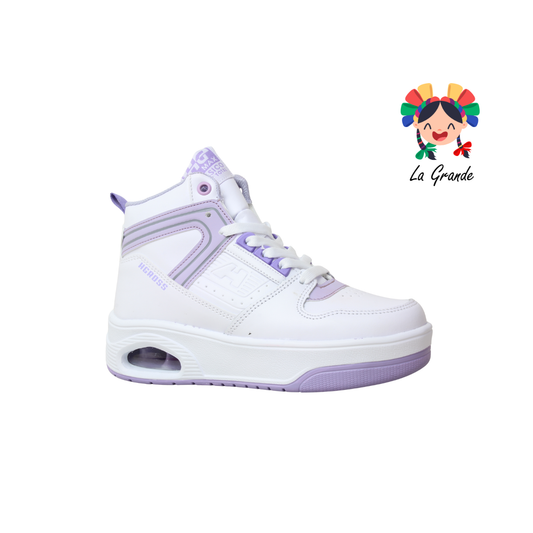 334 H-GROSS Blanco Lavanda Tenis Deportivo con Válvula para Dama
