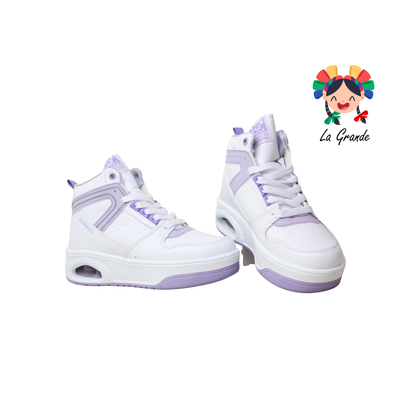 334 H-GROSS Blanco Lavanda Tenis Deportivo con Válvula para Dama