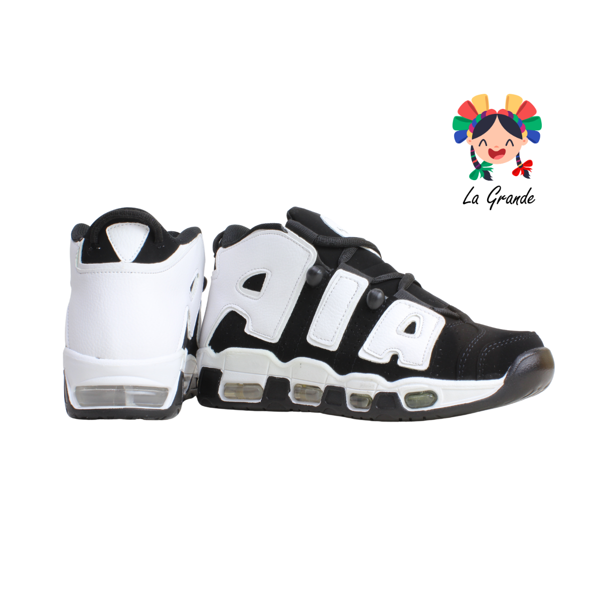 1018-B HARMAN Negro Blanco Nobuck Tenis Casual para Dama y Joven