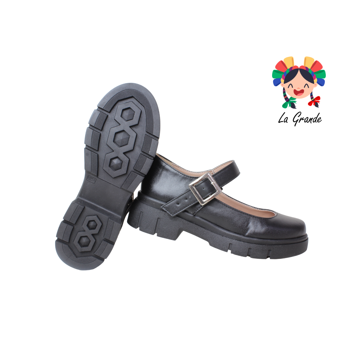 114 MIG NACEREM Negro Sintético Zapato Escolar para Dama