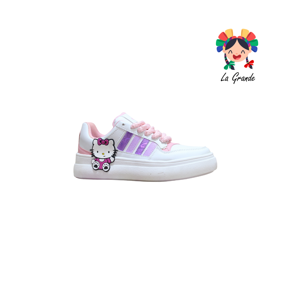 4000 FRIDAYS Blanco Lila Sint Tenis Casual para Dama