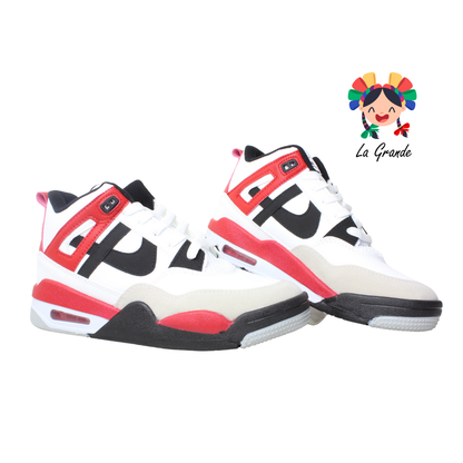 010897 PANAM Rojo Blanco Napa Tenis Casual Original para Dama y Joven