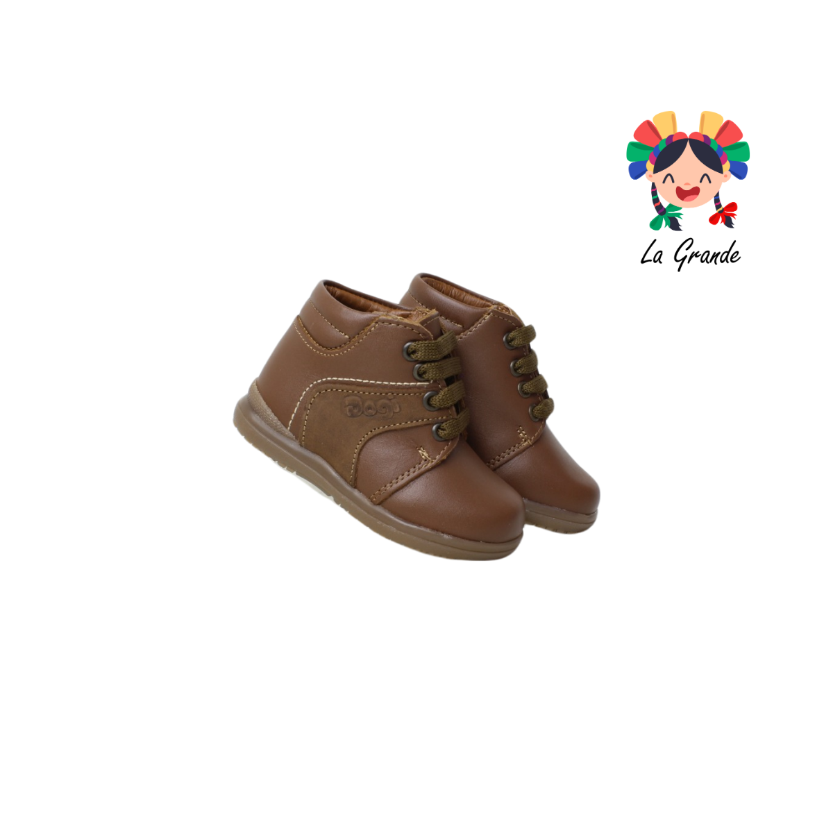 3403 DOGI Camel Piel Zapato Tipo Bota Casual para Bebé y Niño