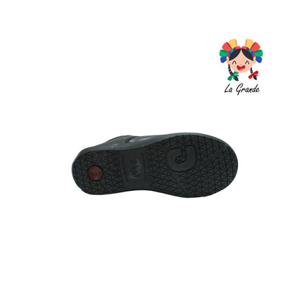 3406 DOGI Negro Piel Zapato Escolar  para Niño