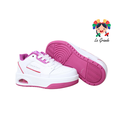 340 H-GROSS Blanco Bugambilia Tenis Deportivo con Válvula para Dama