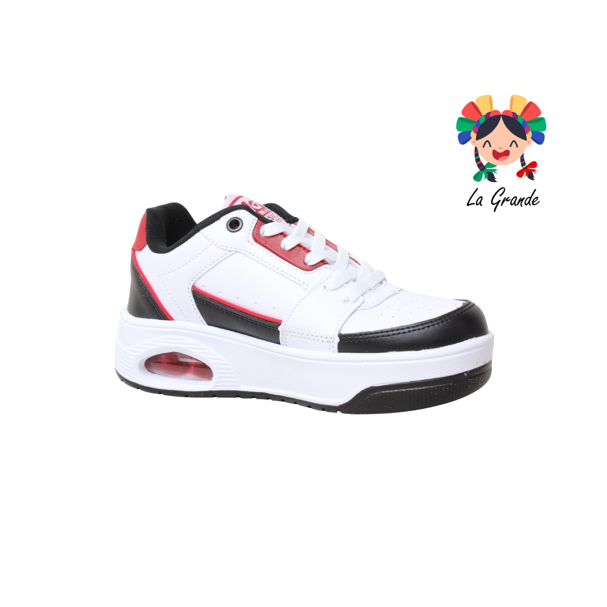 340 H-GROSS Bco Ngo Rojo Tenis Deportivo con Válvula para Dama y Joven